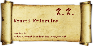 Koszti Krisztina névjegykártya